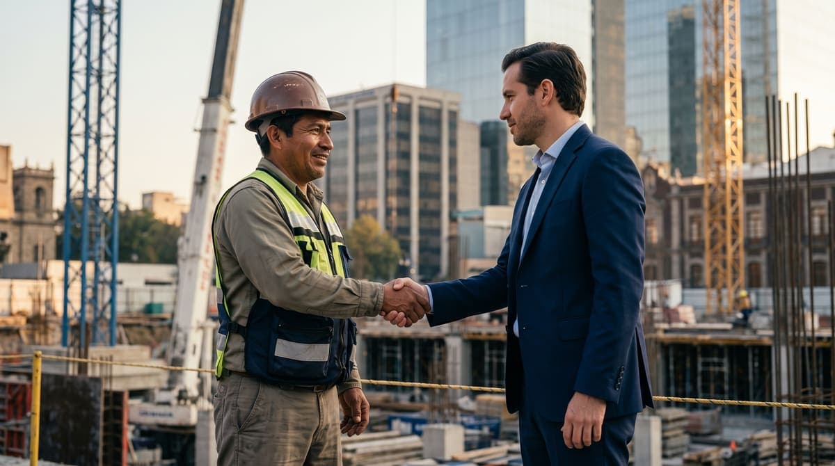Trabajador de la construcción cerrando un acuerdo de indemnización: 20 días proporcionales por fracción de año | RIVENZA