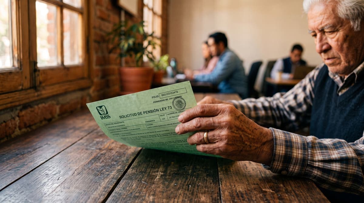 Manos de un pensionado sosteniendo su documento IMSS: quiénes son los beneficiarios de tu pensión | RIVENZA