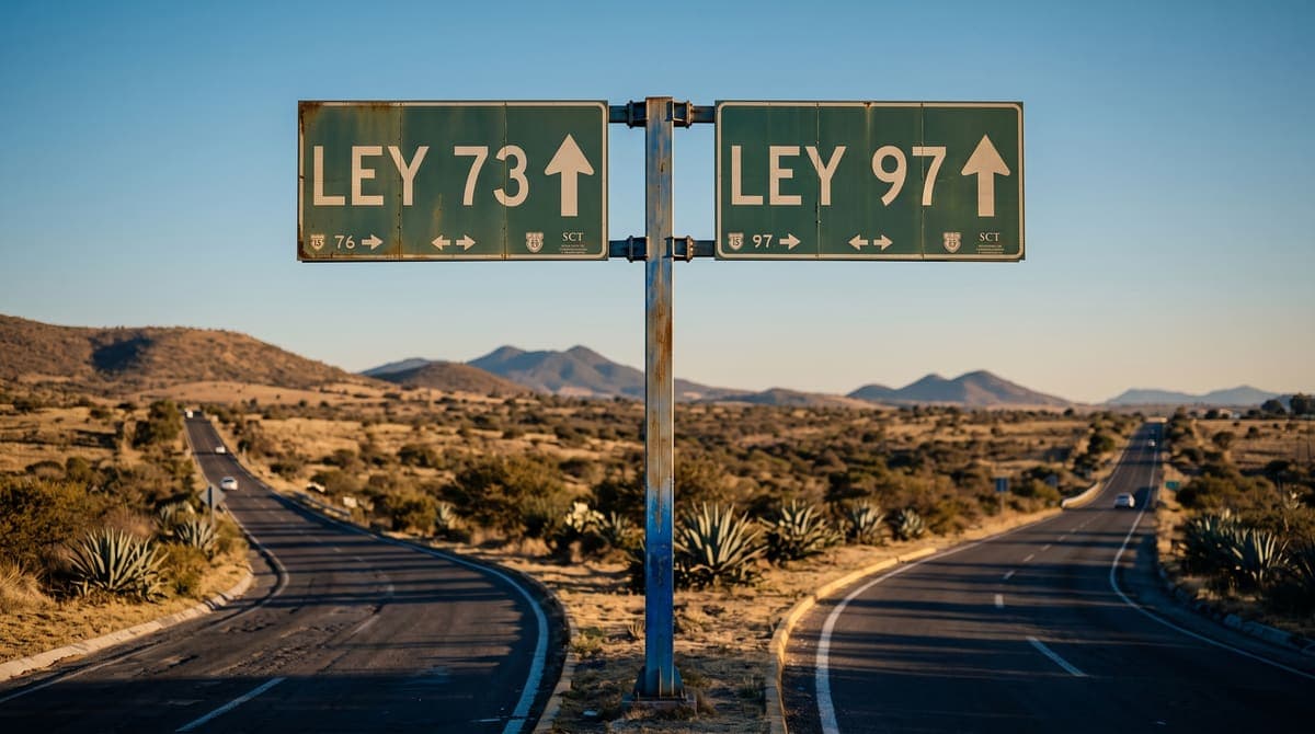 Señal de carretera con dos caminos, Ley 73 y Ley 97: comparador de régimen de pensión IMSS | RIVENZA